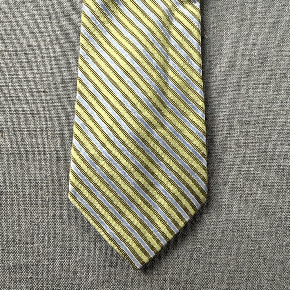 Brooks Brothers‎ Silk Tie With Green And Blue Accent Stripes 3.5 Inches Wide